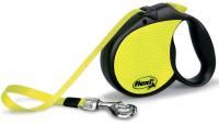 Рулетка Flexi New Neon, М для собак до 20 кг, лента 5 м, жёлтый неон для собак в Алматы и в Казахстане