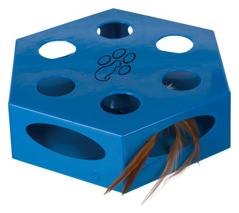 Игрушка для кошки "Turning Feather", пластик. бокс с натуральными перьями внутри в Алматы и в Казахстане за 15 610 ₸