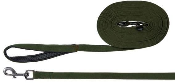 Зеленый брезентовый тренировочный поводок для средних пород - 10 м для собак в Алматы и в Казахстане