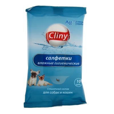 Влажные гигиенические салфетки Cliny - 10 шт за собакой в Алматы и в Казахстане