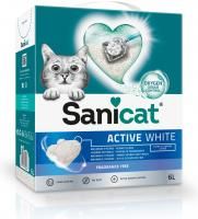 Комкующийся наполнитель Sanicat Active White Fragrance Free, без запаха, 6 литров в Алматы и в Казахстане за 5 250 ₸