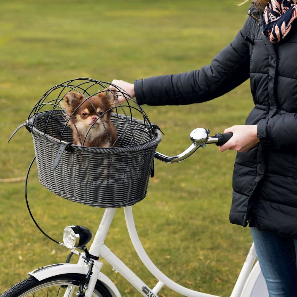 Устройства Корзина плетеная велосипедная для перевозки собак до 5 кг - 44 х 34 х 35 см собак в Алматы и в Казахстане