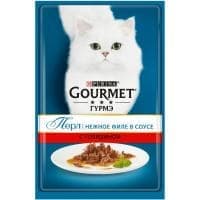 Влажный корм Gourmet Perle для кошек говядина в подливе - 75 гр в Алматы и в Казахстане за 320 ₸