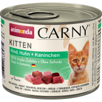 Консервы Carny Kitten для котят с говядиной, курицей и кроликом - 200 гр  в Алматы и в Казахстане за 1 470 ₸