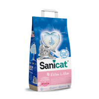 Впитывающий наполнитель Sanicat Kitten туалета кошек с ароматом валерианы - 5 литров в Алматы и в Казахстане за 3 100 ₸