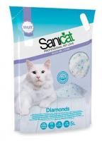 Силикагелевый наполнитель Sanicat Diamonds Fragrance Free без запаха - 5 литров в Алматы и в Казахстане за 7 740 ₸