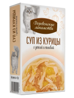 Лакомство суп «Суп из курицы с уткой и тыквой», Деревенские Лакомства, для кошек, курица/утка/тыква, 35 г, 4 шт в Алматы и в Казахстане за 2 310 ₸