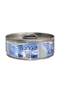 Консервы Monge Cat Jelly для взрослых кошек желтоперый тунец с морским карасем в желе - 80 гр в Алматы и в Казахстане за 1 390 ₸
