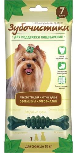 Лакомства Зубочистики Мятные с хлорофиллом для собак мелких пород - 7 шт / 60 гр в Алматы и в Казахстане за 1 330 ₸