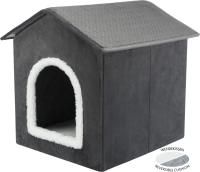 Лежак-пещера Livia для кошек и собак темно-серый с белым - 50 x 50 x 54 см для собак в Алматы и в Казахстане