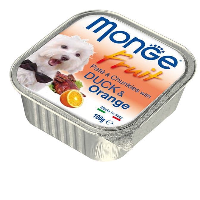 Паштет Monge Fruit Dog для собак всех пород утка с апельсином - 100 гр в Алматы и в Казахстане за 840 ₸