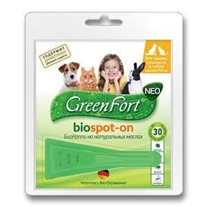 Green Fort  Neo БиоКапли от блох для кошек и собак до 10 кг - 1 пипетка в Алматы и в Казахстане за 2 400 ₸