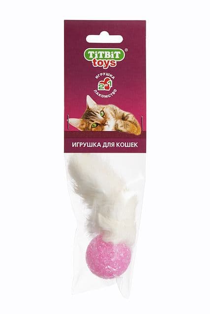 Хвост кроличий с бубенчиком TitBit для кошек в Алматы и в Казахстане за 1 280 ₸