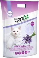 Силикагелевый наполнитель Sanicat Diamonds Lavender с ароматом лаванды - 5 литров в Алматы и в Казахстане за 4 920 ₸