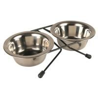 2 миски из нержавеющей стали на металлической подставке - 2 х 450 мл для собак в Алматы и в Казахстане