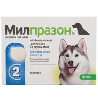 Антигельминтик Милпразон ля собак более 5 кг - 1 таблетка 12,5 мг / 125 мг д в Алматы и в Казахстане за 2 400 ₸