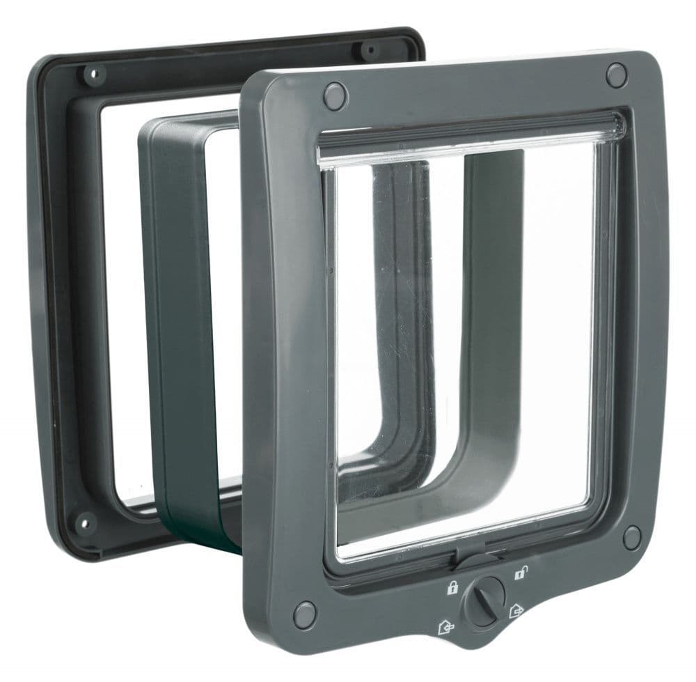 Врезная дверь для кошек с туннелем серая XL - 24 × 28 см в Алматы и в Казахстане за 13 880 ₸