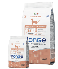 Монобелковый корм Monge Monoprotein Adult для взрослых кошек (Лосось) - 1.5 кг в Алматы и в Казахстане за 10 800 ₸