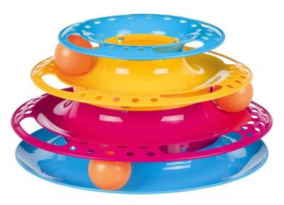 Пластиковая круглая башня поймай мяч игрушка для кошек - 25 см / 13 см в Алматы и в Казахстане за 7 460 ₸