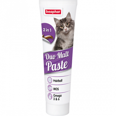Паста Duo Malt Paste для выведения шерсти для кошек, Beaphar - 100 г в Алматы и в Казахстане за 3 830 ₸
