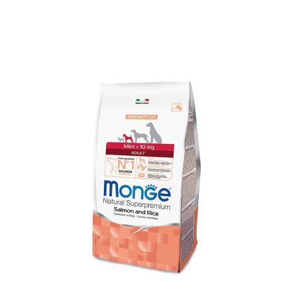 Корм Monge Mini для взрослых собак мелких пород (Лосось и рис) - 2.5 кг в Алматы и в Казахстане за 13 030 ₸
