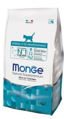 Корм Monge Kitten для котят и беременных кошек (Курица) - 1.5 кг в Алматы и в Казахстане за 12 030 ₸