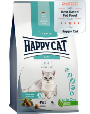 Корм для кошек Happy Cat Sensitive Light, для кошек склонных к избыточному весу, с птицей 1,3 кг в Алматы и в Казахстане за 6 290 ₸