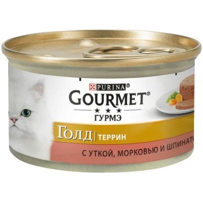 Паштет Gourmet Gold для кошек (Утка, Морковь, Шпинат) - 85 гр в Алматы и в Казахстане за 710 ₸
