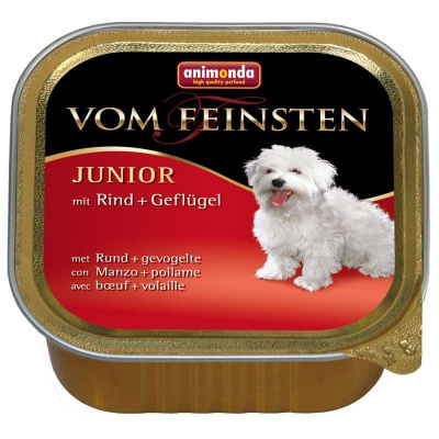 Консервы Vom Feinsten Junior для щенков с говядиной и домашней птицей - 150 гр в Алматы и в Казахстане за 650 ₸