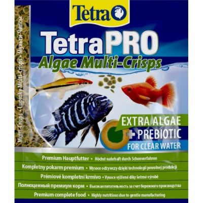 Корм для всех видов рыб со спирулиной TetraPro Algae 12г чипсы в Алматы и в Казахстане за 1 410 ₸