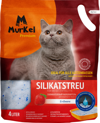 Впитывающий наполнитель Murkel для туалета кошек (Клубника) - 4 л в Алматы и в Казахстане за 3 600 ₸