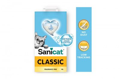 Впитывающий наполнитель Sanicat Classic Fragrance Free для туалета кошек без запаха - 20 л в Алматы и в Казахстане за 8 750 ₸