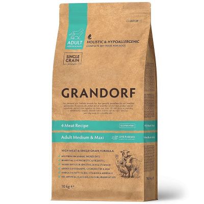 Сухой корм для собак средних и крупных пород GRANDORF DOG 4 Meat PROBIOTIC MED & MAXI - 10 кг в Алматы и в Казахстане за 53 950 ₸